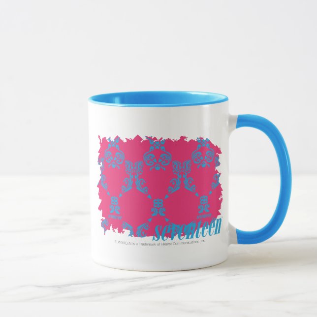 Mug Damassé 3 Aqua-Magenta (Droite)