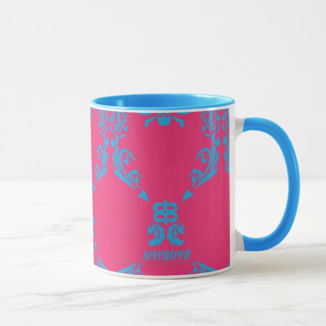 Mug Damassé Aqua-Magenta (Droite)