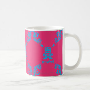 Mug Damassé Aqua-Magenta
