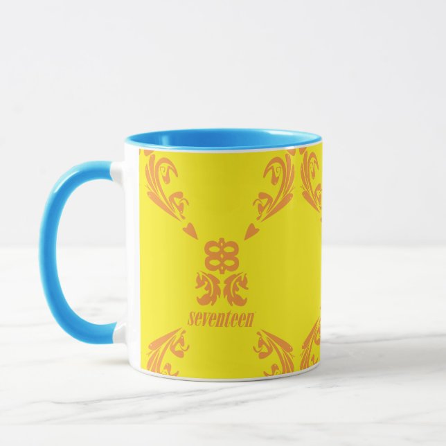 Mug Damassé jaune-orange (Gauche)