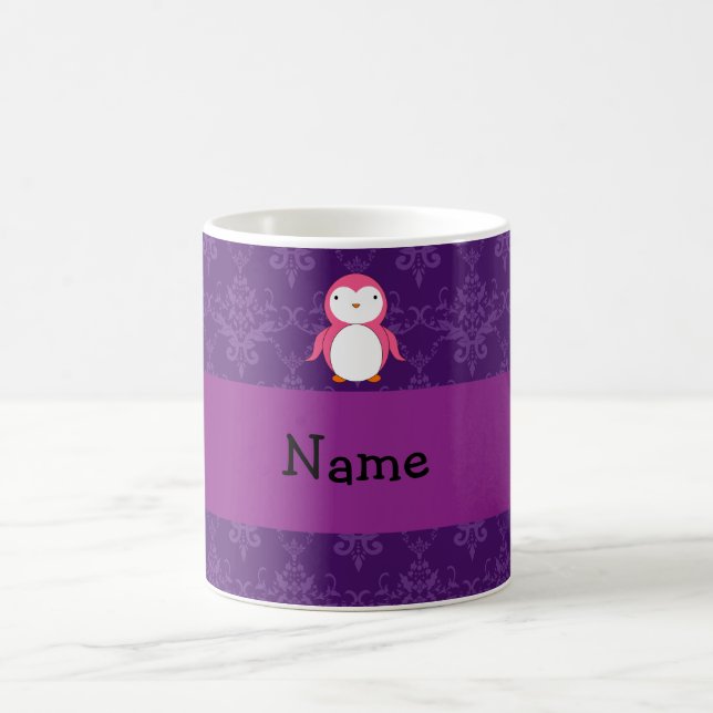 Mug Damassé rose nommée personnalisée de pourpre de (Centre)