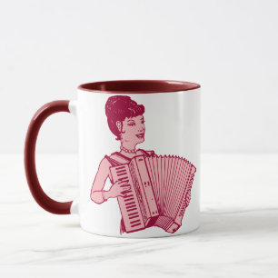 Mug Dame à l'accordéon rétro