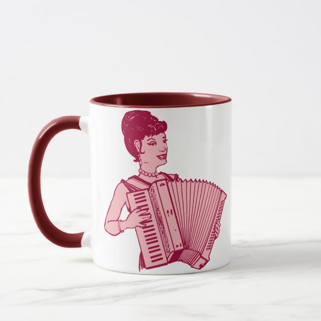 Mug Dame à l'accordéon rétro (Gauche)