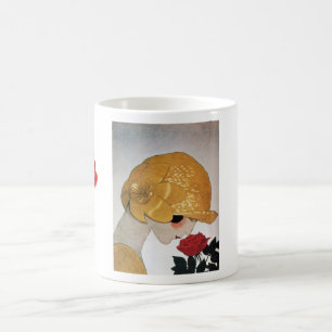 MUG DAME AVEC ROSE ROUGE