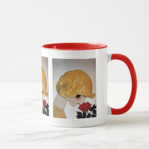 MUG DAME AVEC ROSE ROUGE