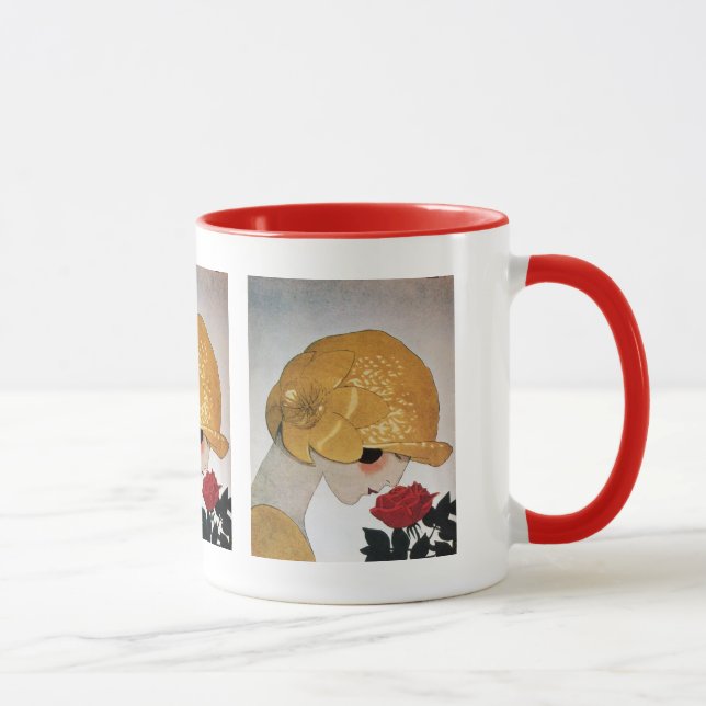 MUG DAME AVEC ROSE ROUGE (Droite)