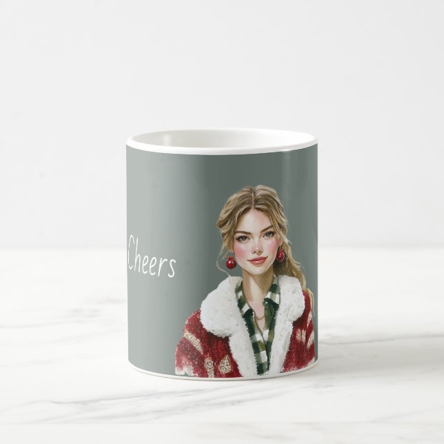 Mug Dame blonde Boucles d'oreilles Grenade (Centre)