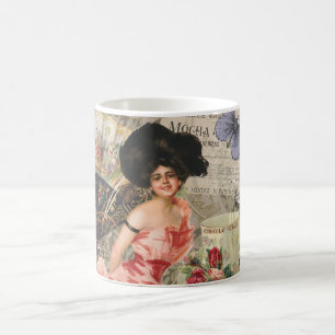 Mug Dame de café femme victorienne rose riche robe