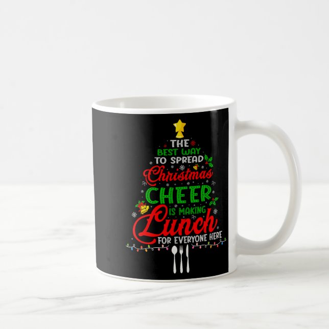 Mug Dame de cantine Noël Xmas Cantine scolaire Déjeune (Droite)