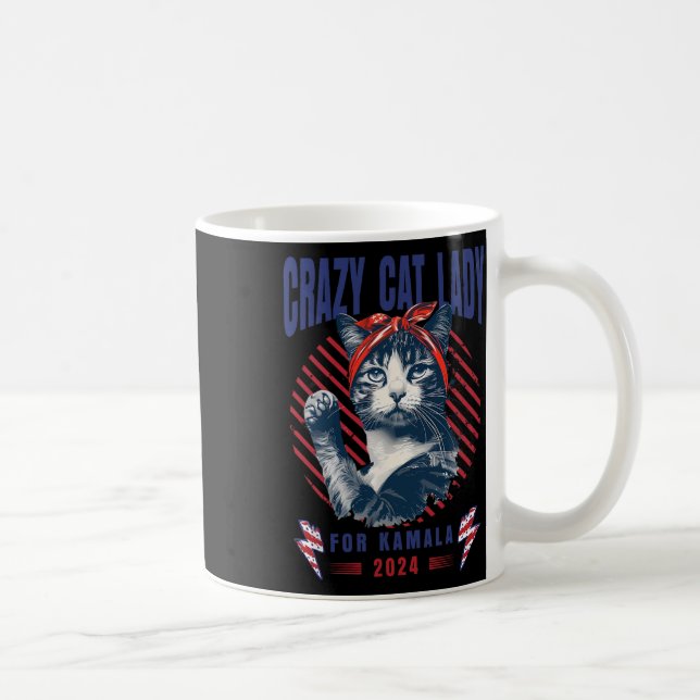 Mug Dame de chat fou pour Kamala Chat sans enfant Lady (Droite)