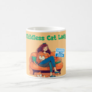 Mug Dame de chat sans enfant pour Harris/Walz