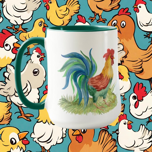 Mug dame de coq fou ajouter du texte (Créateur téléchargé)