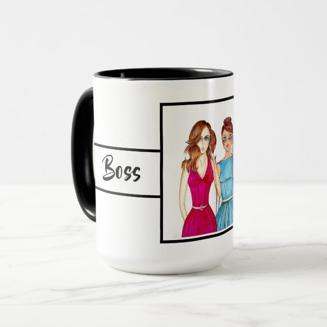 Mug Dame de la mode Boss Ringer lumineux 15oz (Devant gauche)