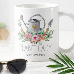 Mug Dame de plantes aquarelle boho humour de jardinier