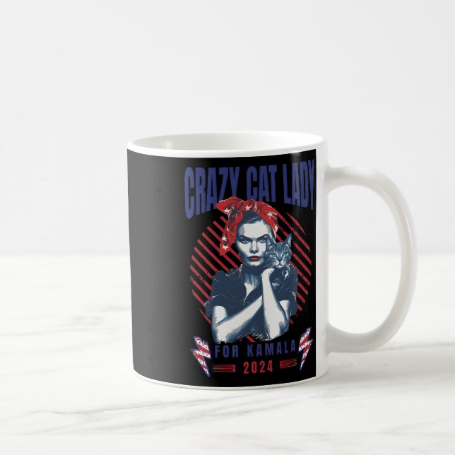 Mug Dame Du Chat Fou Pour Kamala 2024 (Droite)