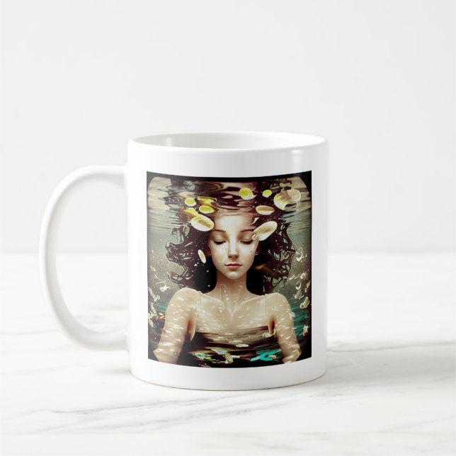 Mug Dame méditant sous l'eau | Paix intérieure (Gauche)