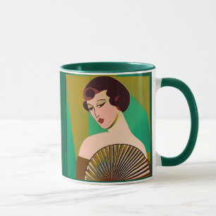 Mug Dame moderne Art déco avec ventilateur