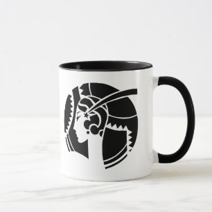 Mug Dame silhouette Art déco Géométrique Vintage
