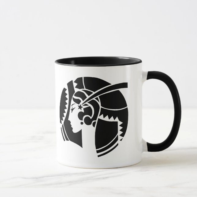 Mug Dame silhouette Art déco | Géométrique Vintage (Droite)