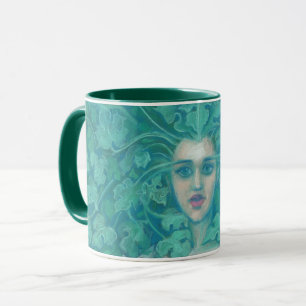 Mug Dame verte / Reine de la forêt, art imaginaire