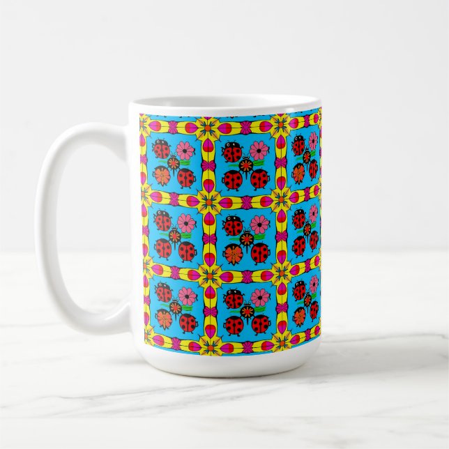 Mug Dames-colorées et fleurs (Gauche)