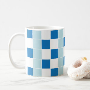 Mug Damier bleu blanc