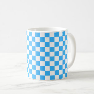 Mug Damier bleu clair classique 