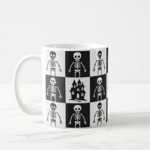 Mug Damier Halloween noir et blanc