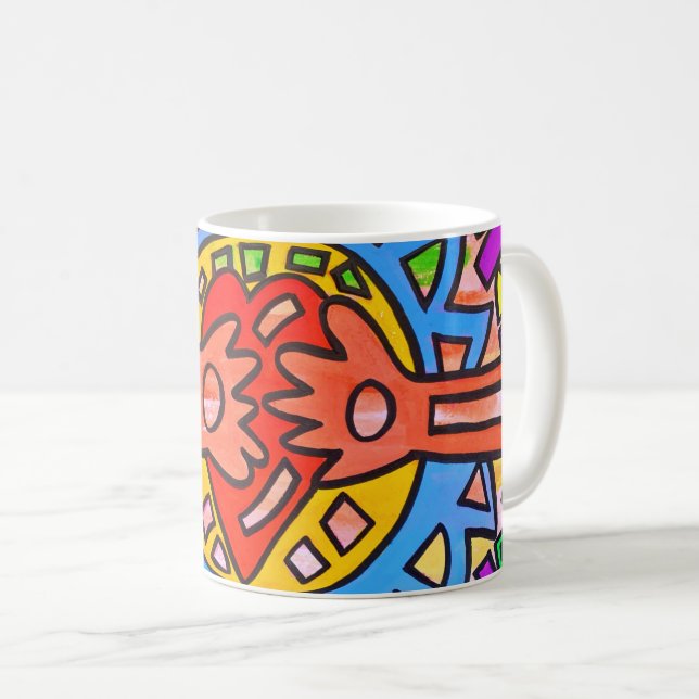 Mug d'amour coloré par Tamara Diaz Art (Devant droit)