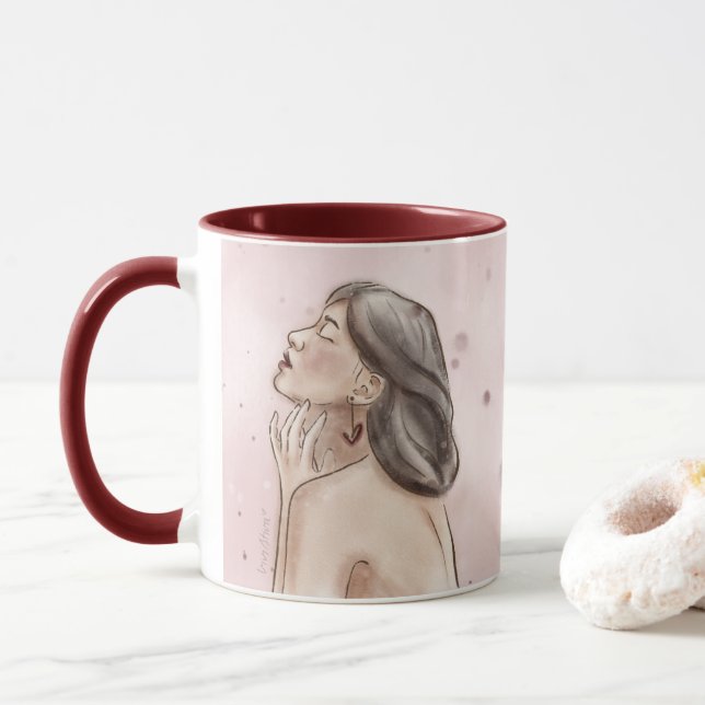 Mug d'amour personnel | Rose & Splash (Avec donut)