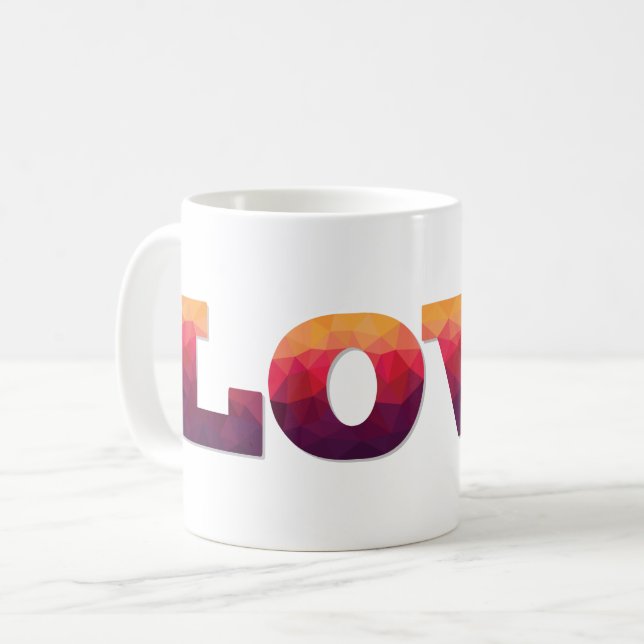 Mug d'amour polygonale moderne (Devant gauche)