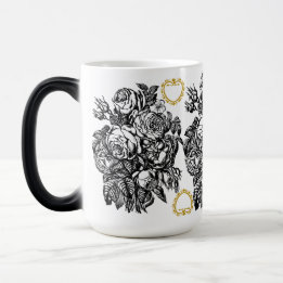 Mug d'amour Rose noir et blanc