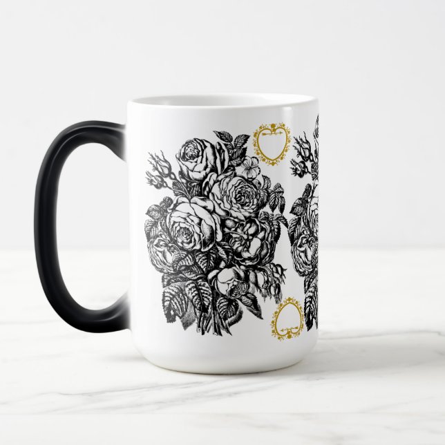 Mug d'amour Rose noir et blanc (Gauche)