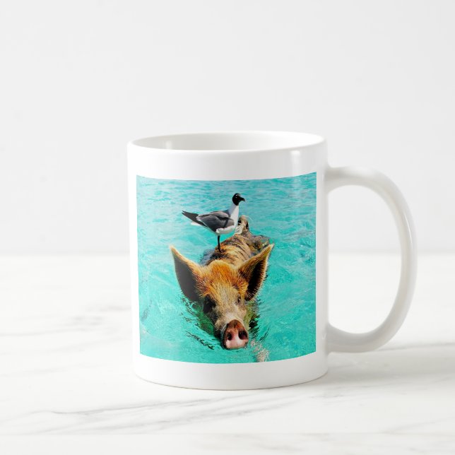 Mug D'amusement fis de mouette de porc de natation de (Droite)