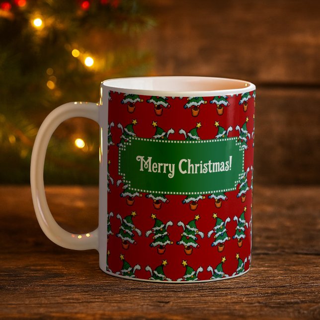 Mug Dancing Christmas Trees Merry Christmas! Pattern (Créateur téléchargé)