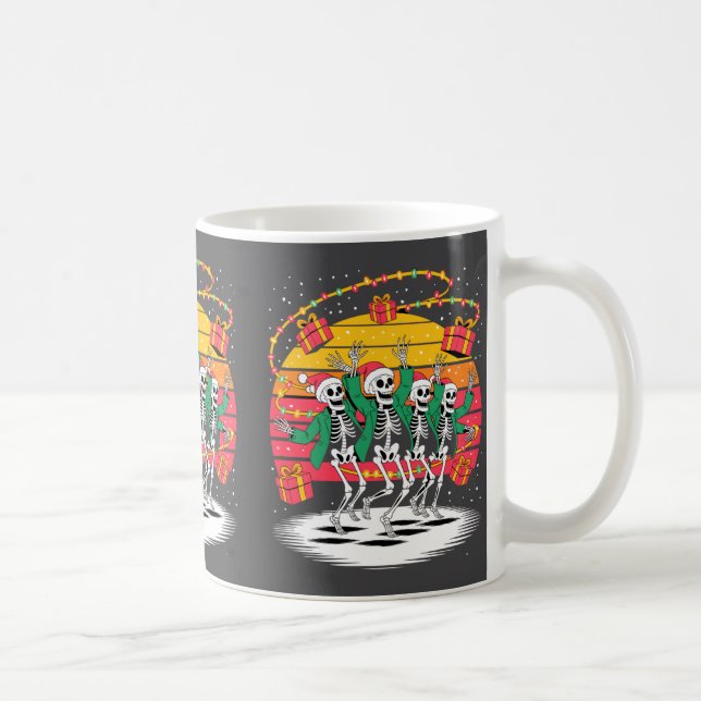 Mug Dancing Skeletons With Santa Hats Christmas Lights (Droite)