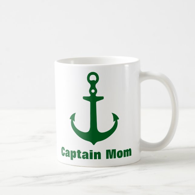 Mug d'Ancre verte de forêt marine personnalisée (Droite)