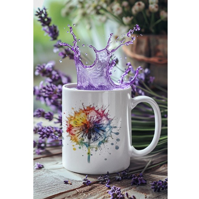 Mug Dandelion d'aquarelle vive (Créateur téléchargé)
