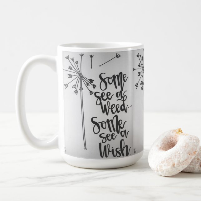 Mug Dandelion inspiration - mauvaise herbe/souhait (Avec donut)