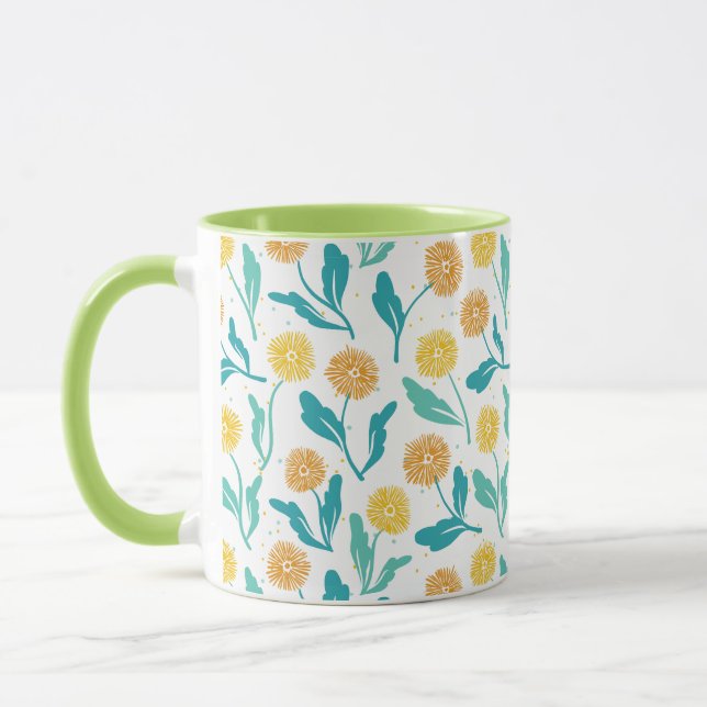 Mug Dandelion jaune motif floral - Inspiré par la natu (Gauche)