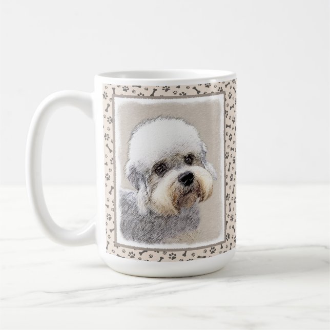 Mug Dandie Dinmont Terrier Peinture Chien Art original (Gauche)
