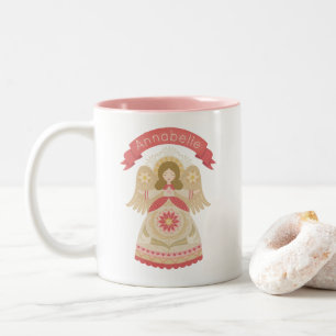 Mug d'ange rose personnalisé