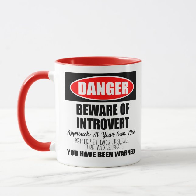 Mug Danger Attention au panneau Introvert (Gauche)