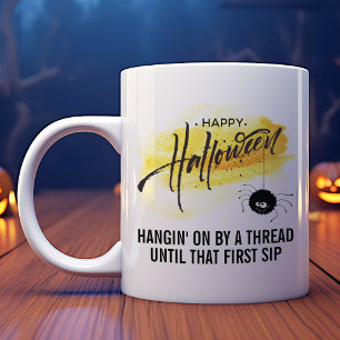 Mug Dangers Black Spider Web Happy Halloween