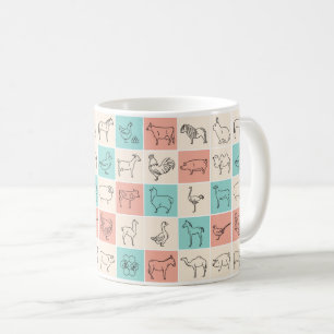 Mug d'animaux de ferme - Conception agricole rusti