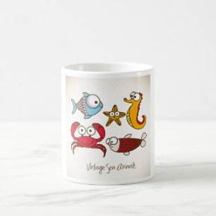 Mug d'animaux marins vintages