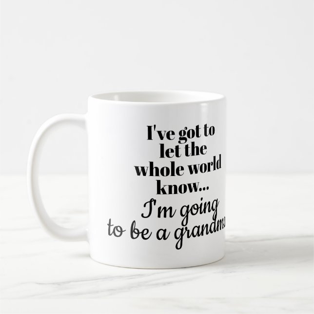 Mug d'annonce de grossesse pour grand-mère / mère (Gauche)