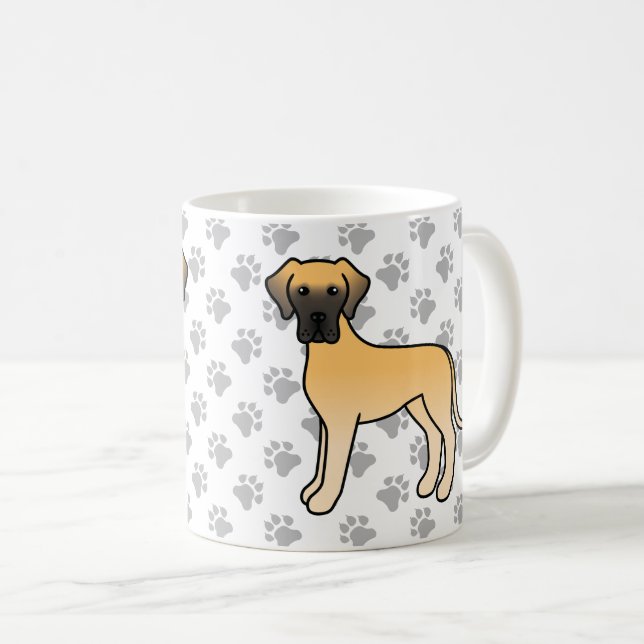 Mug Danois fauve Chien de dessin animé mignon (Devant droit)