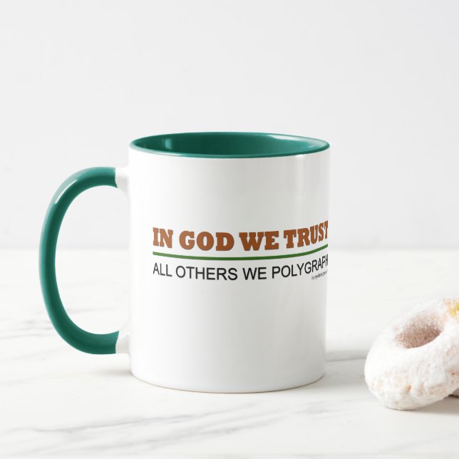 Mug Dans Dieu nous faisons confiance. Tous les autres (Avec donut)