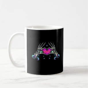Mug Dans la mort - Squelette Mains de coeur